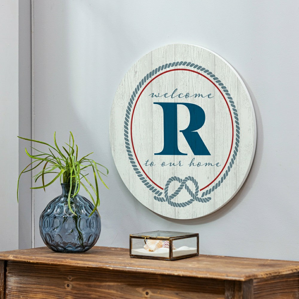 Coastal Door Décor Monogram White 18" R | Plow & Hearth