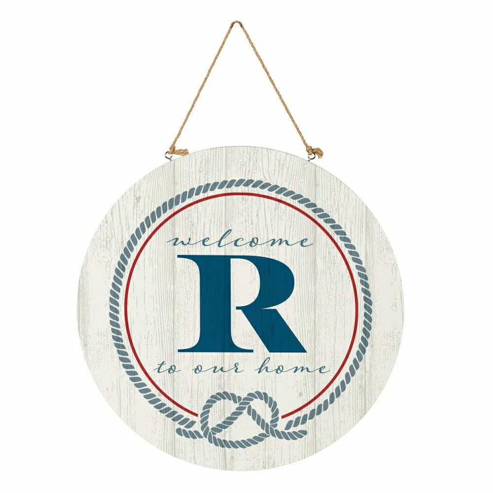 Coastal Door Décor Monogram White 18" R | Plow & Hearth