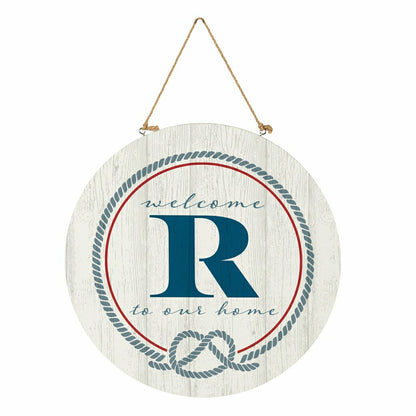 Coastal Door Décor Monogram White 18" R | Plow & Hearth