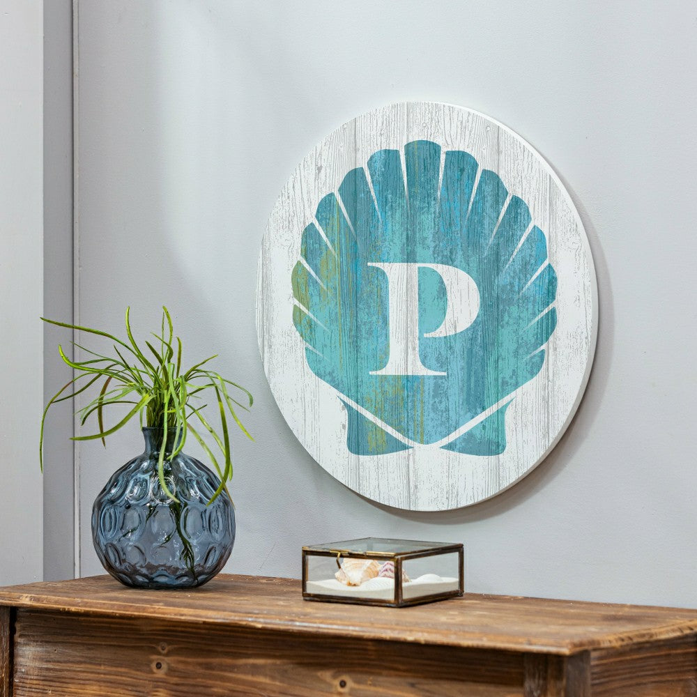 Coastal Door Décor Shell Monogram 18" P | Plow & Hearth