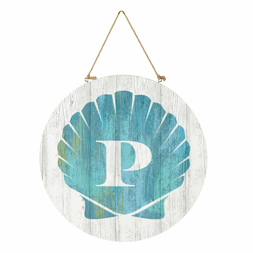 Coastal Door Décor Shell Monogram 18" P | Plow & Hearth