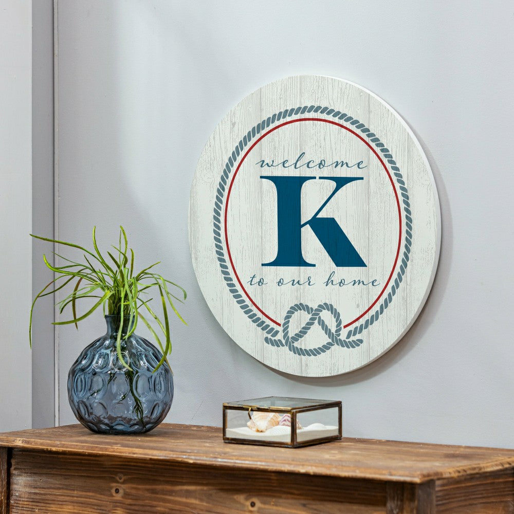Coastal Door Décor Monogram White 18" K | Plow & Hearth