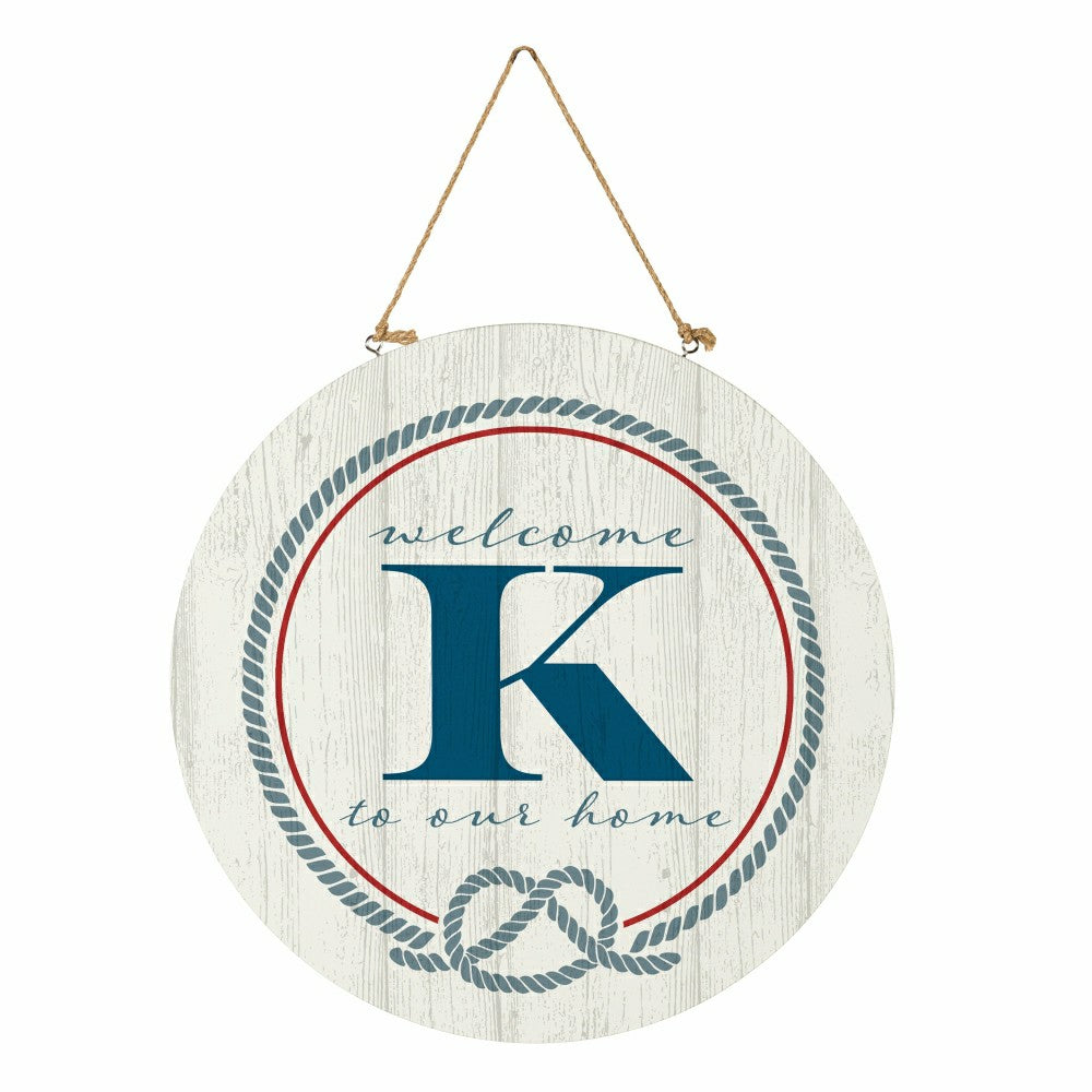 Coastal Door Décor Monogram White 18" K | Plow & Hearth