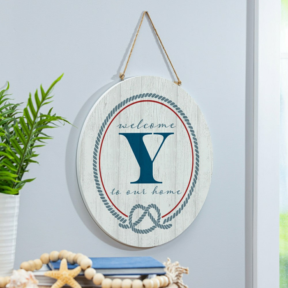 Coastal Door Décor Monogram White 18" Y | Plow & Hearth