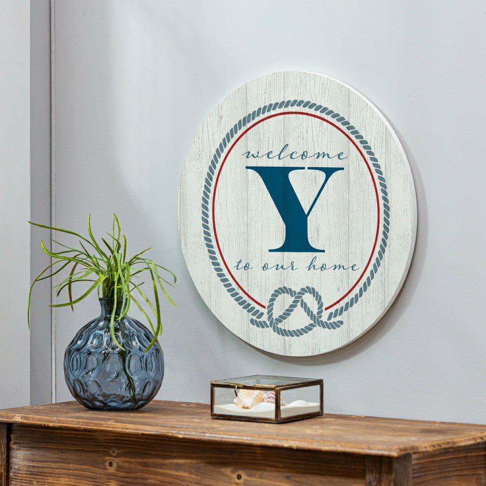 Coastal Door Décor Monogram White 18" Y | Plow & Hearth