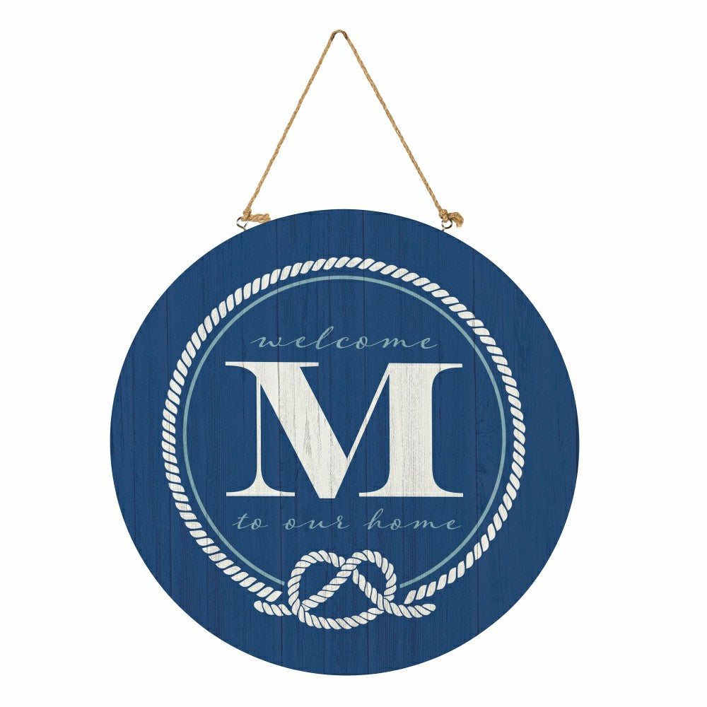 Coastal Door Décor Monogram Blue 18" M | Plow & Hearth