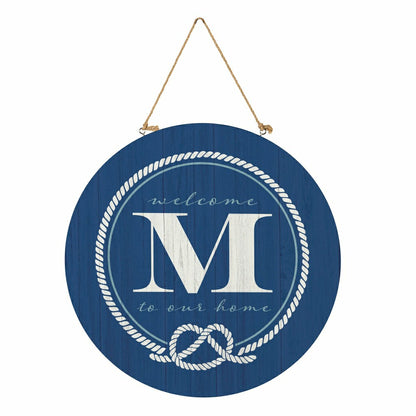 Coastal Door Décor Monogram Blue 18" M | Plow & Hearth