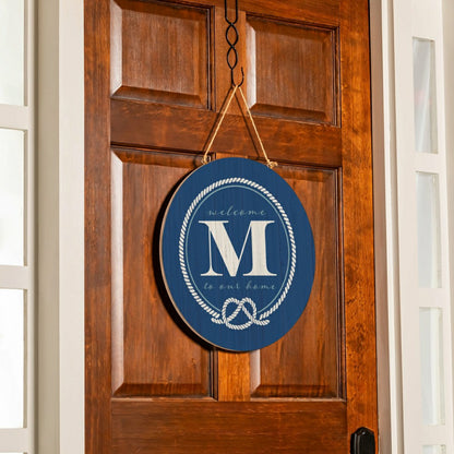 Coastal Door Décor Monogram Blue 18" M | Plow & Hearth