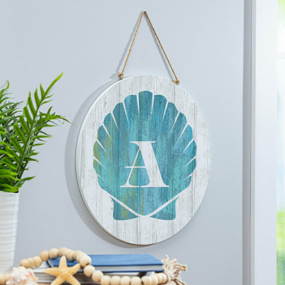 Coastal Door Décor Shell Monogram 18" A | Plow & Hearth