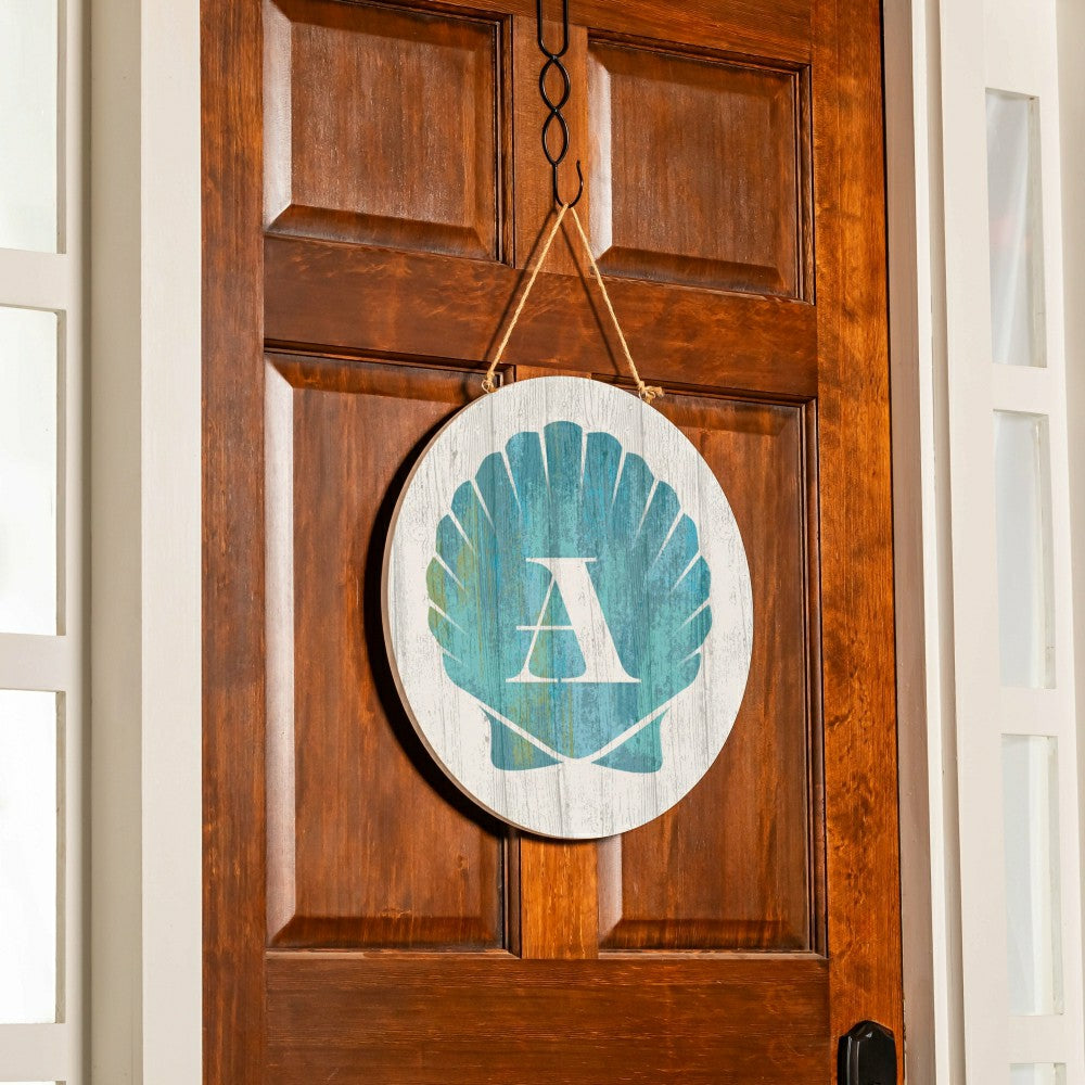 Coastal Door Décor Shell Monogram 18" A | Plow & Hearth
