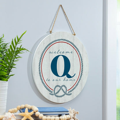 Coastal Door Décor Monogram White 18" Q | Plow & Hearth