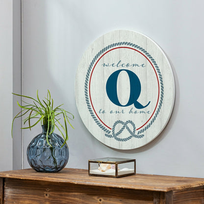 Coastal Door Décor Monogram White 18" Q | Plow & Hearth