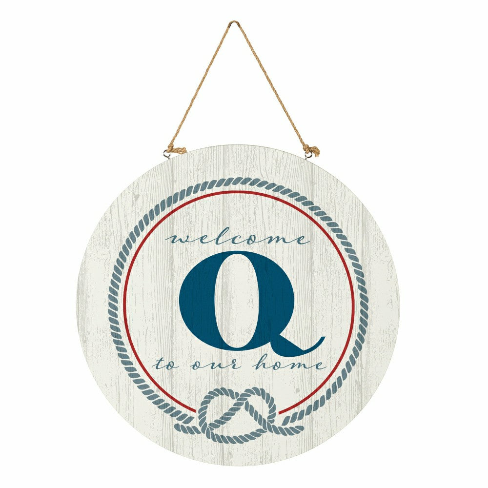 Coastal Door Décor Monogram White 18" Q | Plow & Hearth