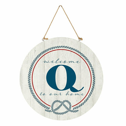 Coastal Door Décor Monogram White 18" Q | Plow & Hearth