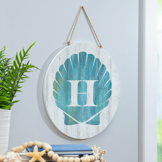 Coastal Door Décor Shell Monogram 18" H | Plow & Hearth