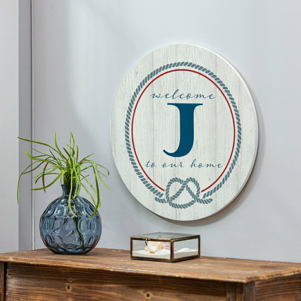Coastal Door Décor Monogram White 18" J | Plow & Hearth
