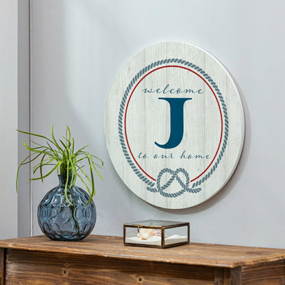 Coastal Door Décor Monogram White 18" J | Plow & Hearth