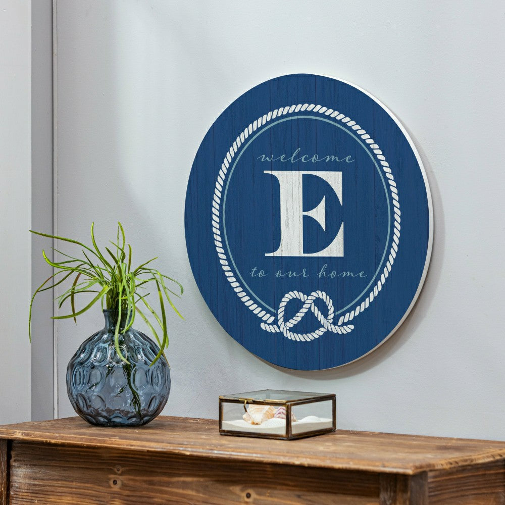 Coastal Door Décor Monogram Blue 18" E | Plow & Hearth