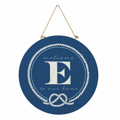 Coastal Door Décor Monogram Blue 18" E | Plow & Hearth