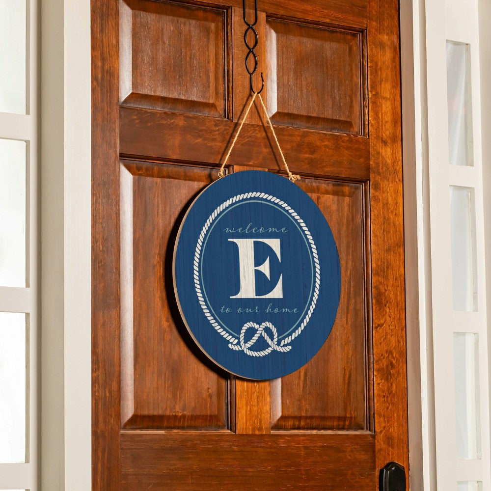 Coastal Door Décor Monogram Blue 18" E | Plow & Hearth