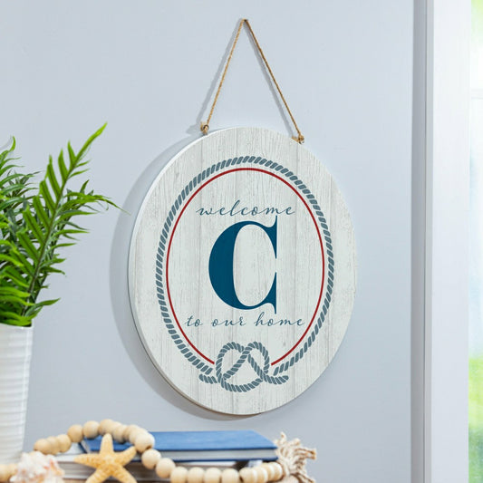 Coastal Door Décor Monogram White 18" C | Plow & Hearth