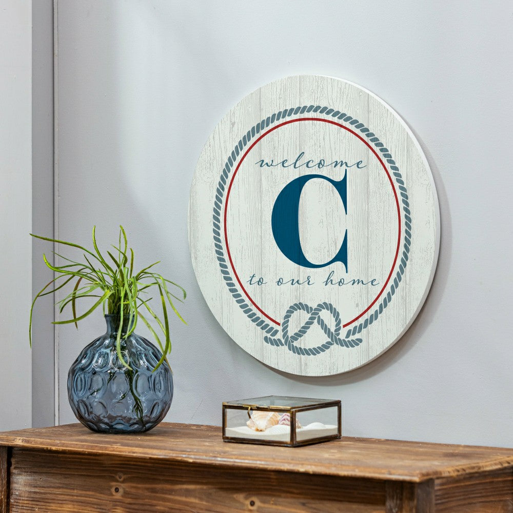 Coastal Door Décor Monogram White 18" C | Plow & Hearth