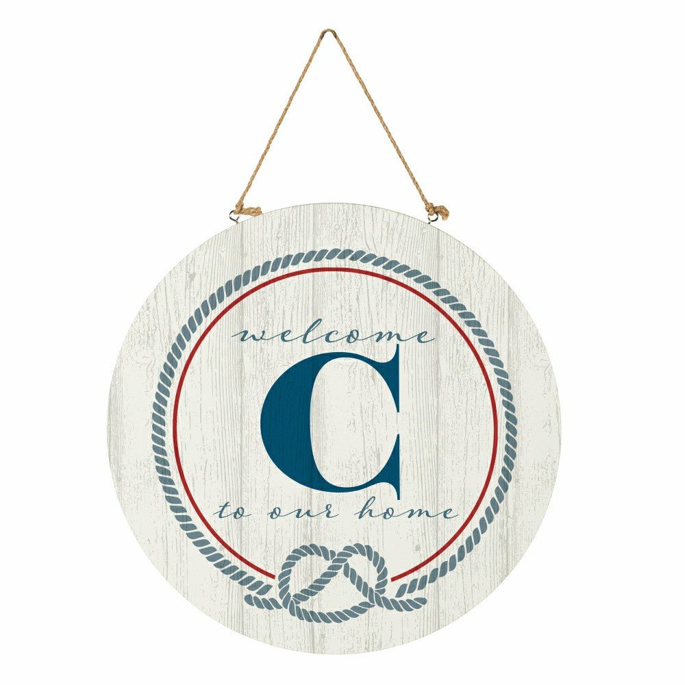 Coastal Door Décor Monogram White 18" C | Plow & Hearth