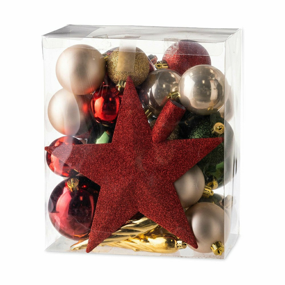 Red/Green Shatterproof Christmas Tree Ornaments, 33 pc. | Plow & Hearth