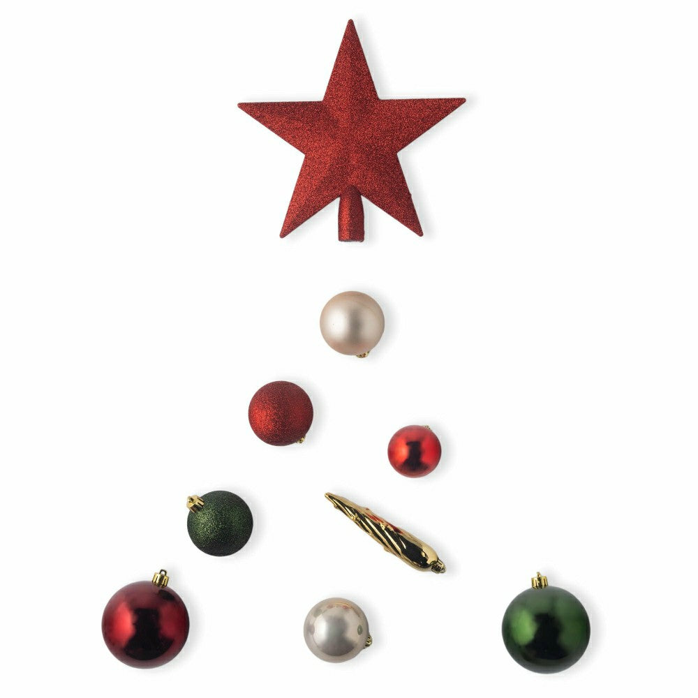 Red/Green Shatterproof Christmas Tree Ornaments, 33 pc. | Plow & Hearth