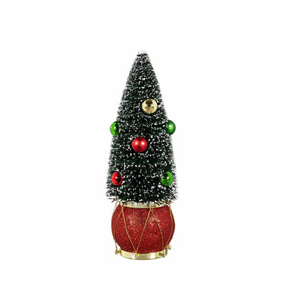 Joyful Traditions Table Décor Tree in Drum Bottle Brush Set | Plow & Hearth