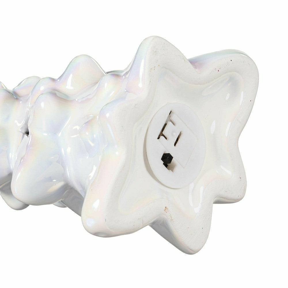 Season to Sparkle LED Table Décor Ceramic Iridescent Tree with Star Cu | Plow & Hearth