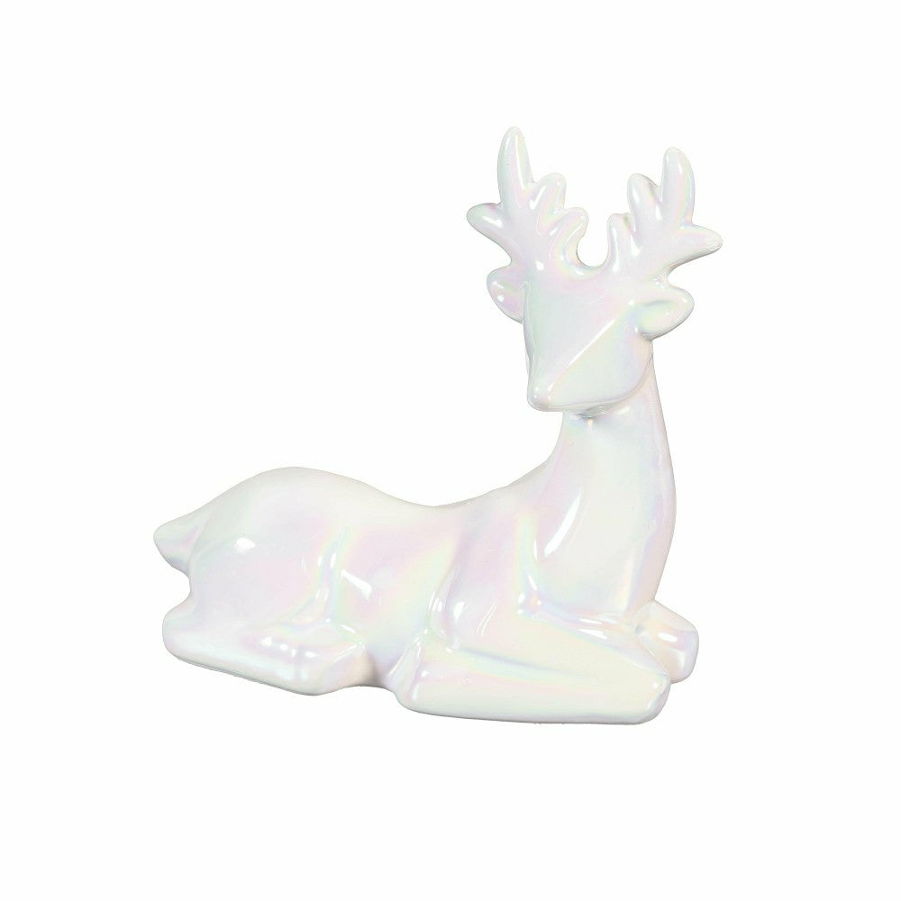 Season to Sparkle LED Table Décor Ceramic Iridescent Tree with Star Cu | Plow & Hearth