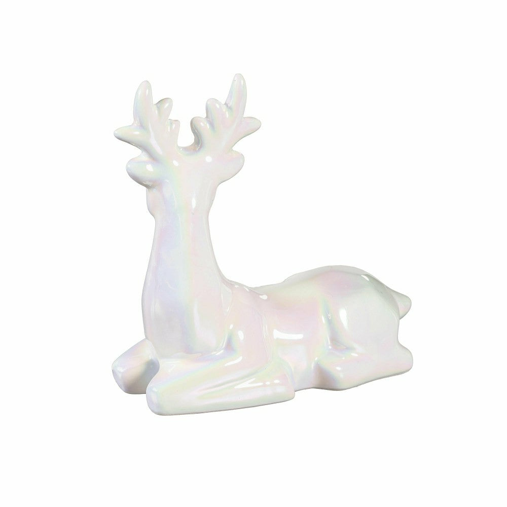 Season to Sparkle LED Table Décor Ceramic Iridescent Tree with Star Cu | Plow & Hearth
