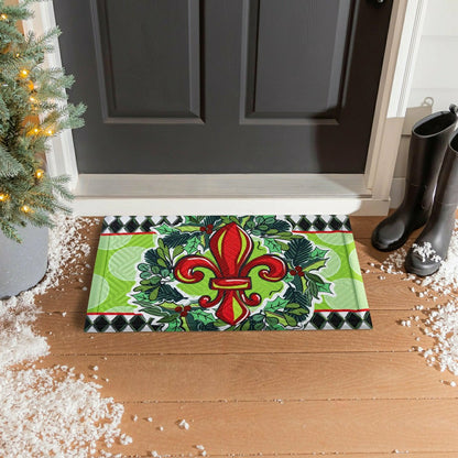 Holiday Fleur De Lis Embossed Mat | Plow & Hearth