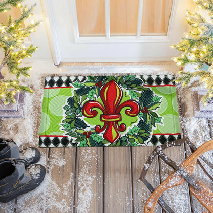 Holiday Fleur De Lis Embossed Mat | Plow & Hearth