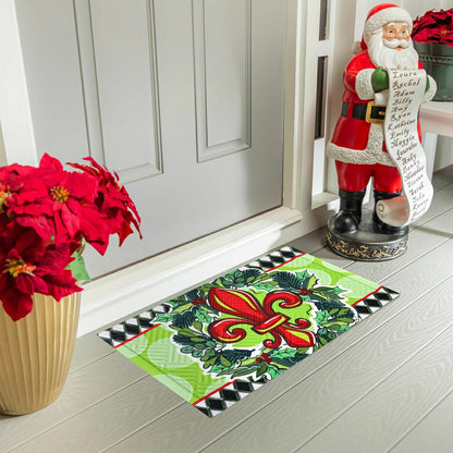 Holiday Fleur De Lis Embossed Mat | Plow & Hearth