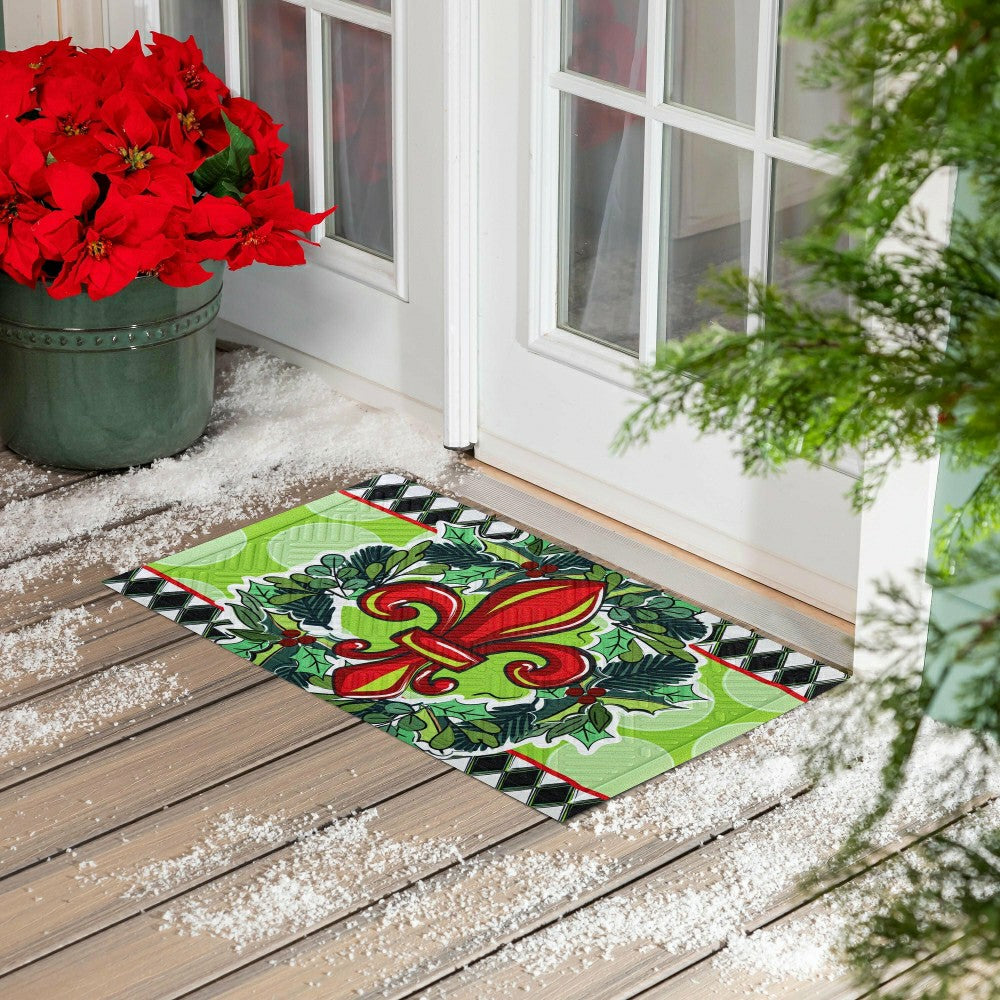Holiday Fleur De Lis Embossed Mat | Plow & Hearth