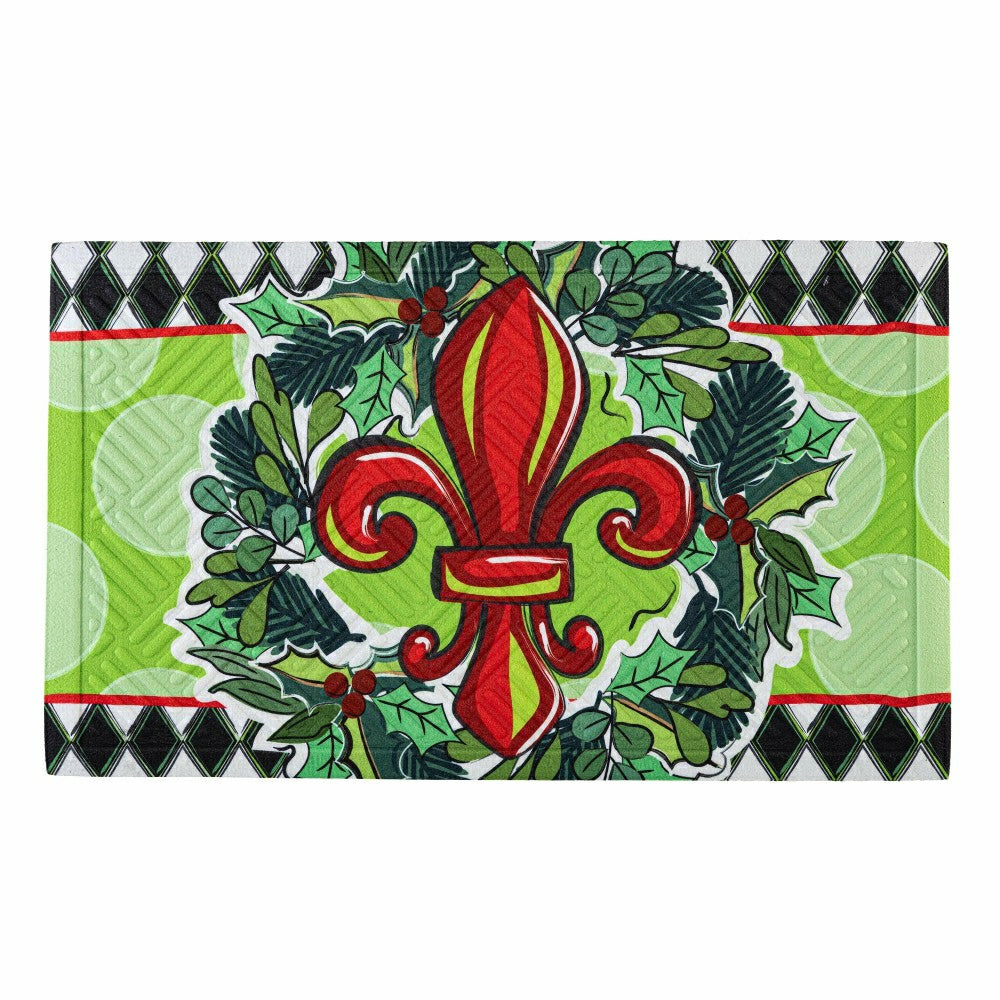 Holiday Fleur De Lis Embossed Mat | Plow & Hearth