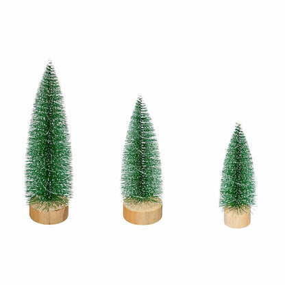 Woodland Storybook LED Table Decor Snow Covered Bottle Brush Tree, Set | Plow & Hearth