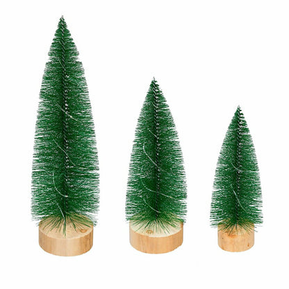 Bottle Brush Trees with LED String Lights, Set of 3 | Plow & Hearth
