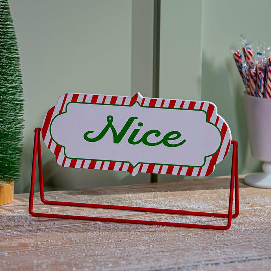 Baking Spirits Bright Table Décor Naughty or Nice Reversible Wood and  | Plow & Hearth