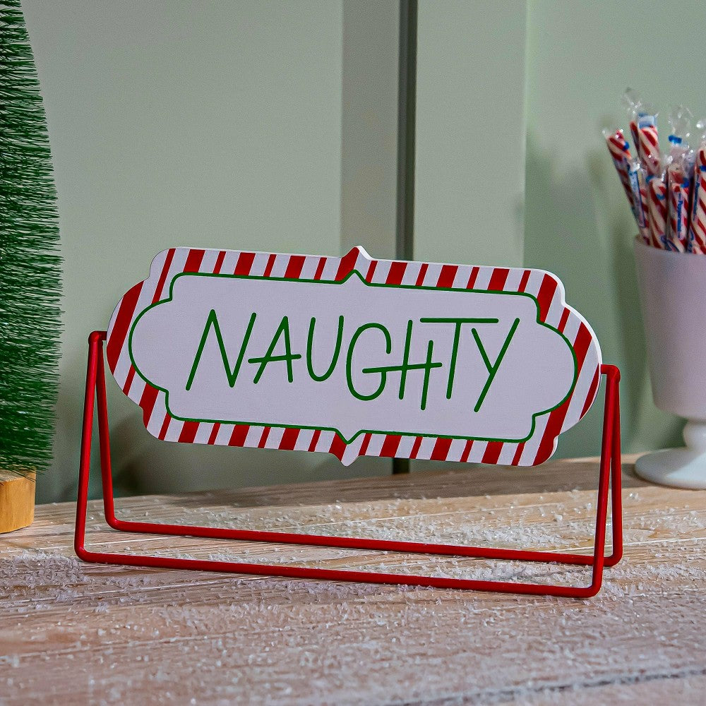 Baking Spirits Bright Table Décor Naughty or Nice Reversible Wood and  | Plow & Hearth