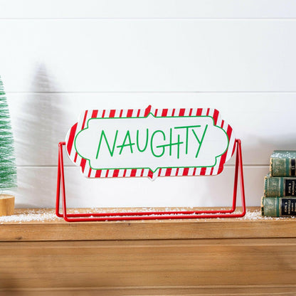 Baking Spirits Bright Table Décor Naughty or Nice Reversible Wood and  | Plow & Hearth