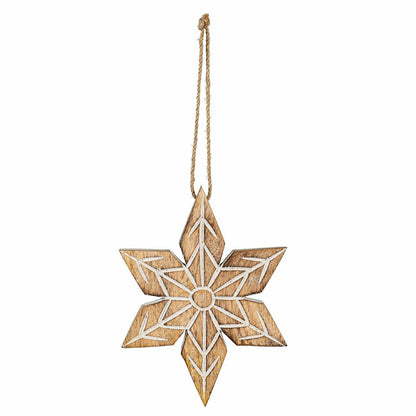 VivaStyle Ornament, Wood Ornament, Snowflake, Set of 2 | Plow & Hearth