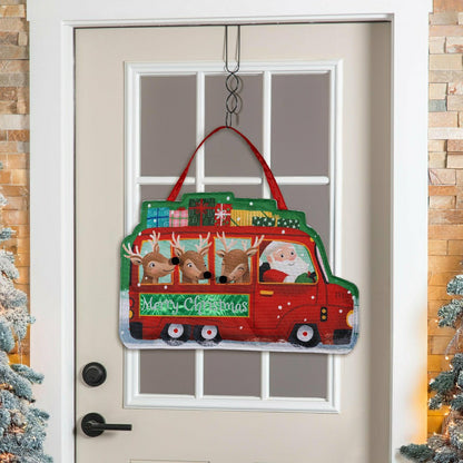 Christmas Bus Shaped Door Décor | Plow & Hearth