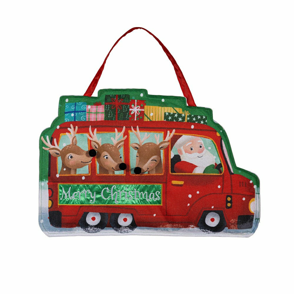 Christmas Bus Shaped Door Décor | Plow & Hearth