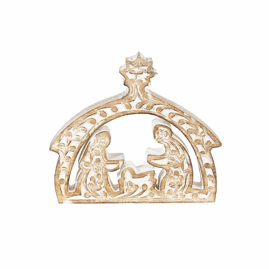 Nativity Table Décor Nativity Embossed Wood, 7.75"L | Plow & Hearth