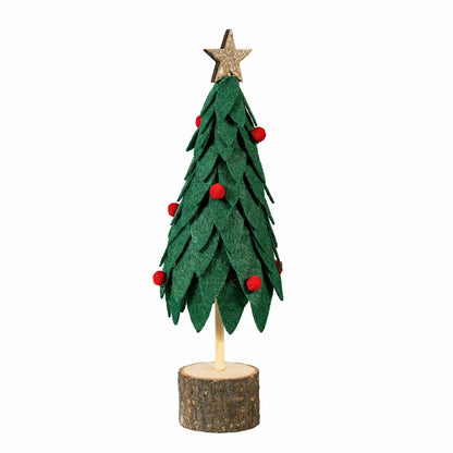 Woodland Storybook Table Décor Fabric and Wood Christmas Tree, 8.75"H | Plow & Hearth