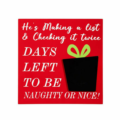 Joyful Traditions Table Décor Naughty or Nice Christmas Countdown Wood | Plow & Hearth